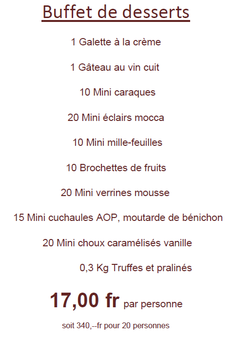 Capture d’écran buffet dessert